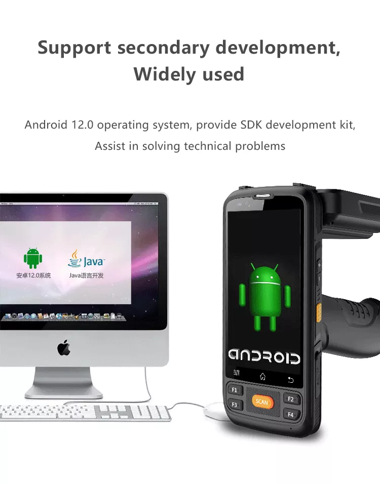 Terminal PDA Android intelligent avec lecteur de codes-barres