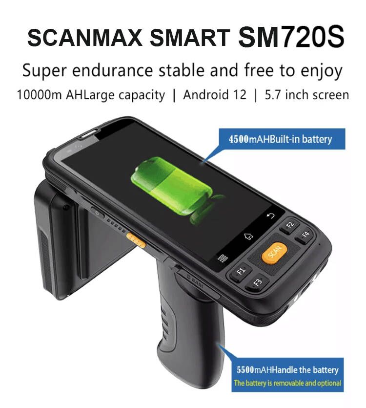 Terminal PDA Android UHF intelligent avec lecteur de codes-barres